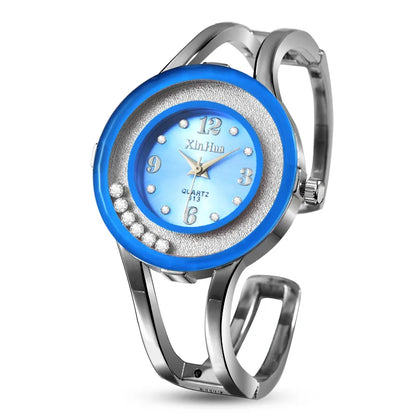 XINHUA Relojes de moda Pulsera de acero inoxidable para mujer Brazalete de diamantes de imitación Vestido de fiesta de lujo Reloj femenino Relogios Feminino