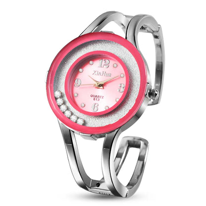 XINHUA Relojes de moda Pulsera de acero inoxidable para mujer Brazalete de diamantes de imitación Vestido de fiesta de lujo Reloj femenino Relogios Feminino