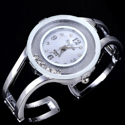 XINHUA Relojes de moda Pulsera de acero inoxidable para mujer Brazalete de diamantes de imitación Vestido de fiesta de lujo Reloj femenino Relogios Feminino