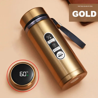 Botella de Agua para Té Thermos SUS304 500ML-1Litro Termo de Acero Inoxidable con Pantalla LED de Temperatura, Taza Portátil