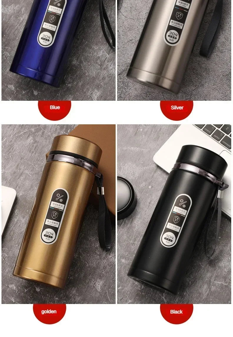 Botella de Agua para Té Thermos SUS304 500ML-1Litro Termo de Acero Inoxidable con Pantalla LED de Temperatura, Taza Portátil