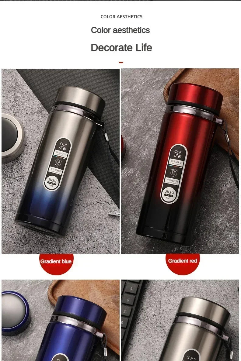 Botella de Agua para Té Thermos SUS304 500ML-1Litro Termo de Acero Inoxidable con Pantalla LED de Temperatura, Taza Portátil