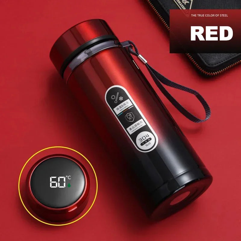 Botella de Agua para Té Thermos SUS304 500ML-1Litro Termo de Acero Inoxidable con Pantalla LED de Temperatura, Taza Portátil