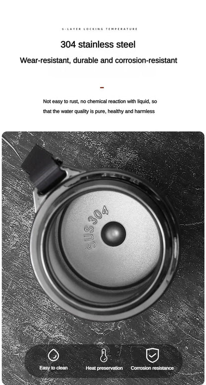 Botella de Agua para Té Thermos SUS304 500ML-1Litro Termo de Acero Inoxidable con Pantalla LED de Temperatura, Taza Portátil