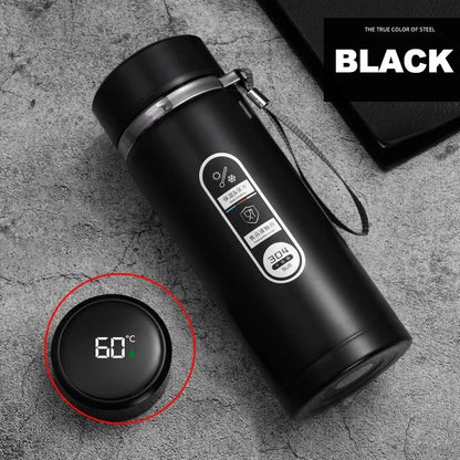Botella de Agua para Té Thermos SUS304 500ML-1Litro Termo de Acero Inoxidable con Pantalla LED de Temperatura, Taza Portátil
