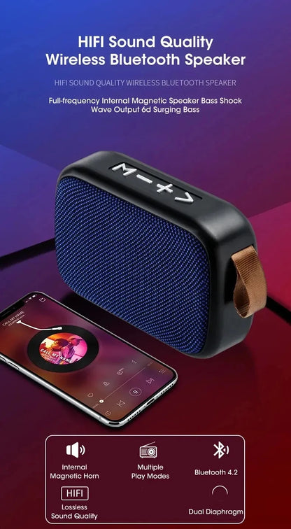 Nuevo altavoz inalámbrico, subwoofer portátil para exteriores, mini altavoz, altavoz de tarjeta de tela para el hogar