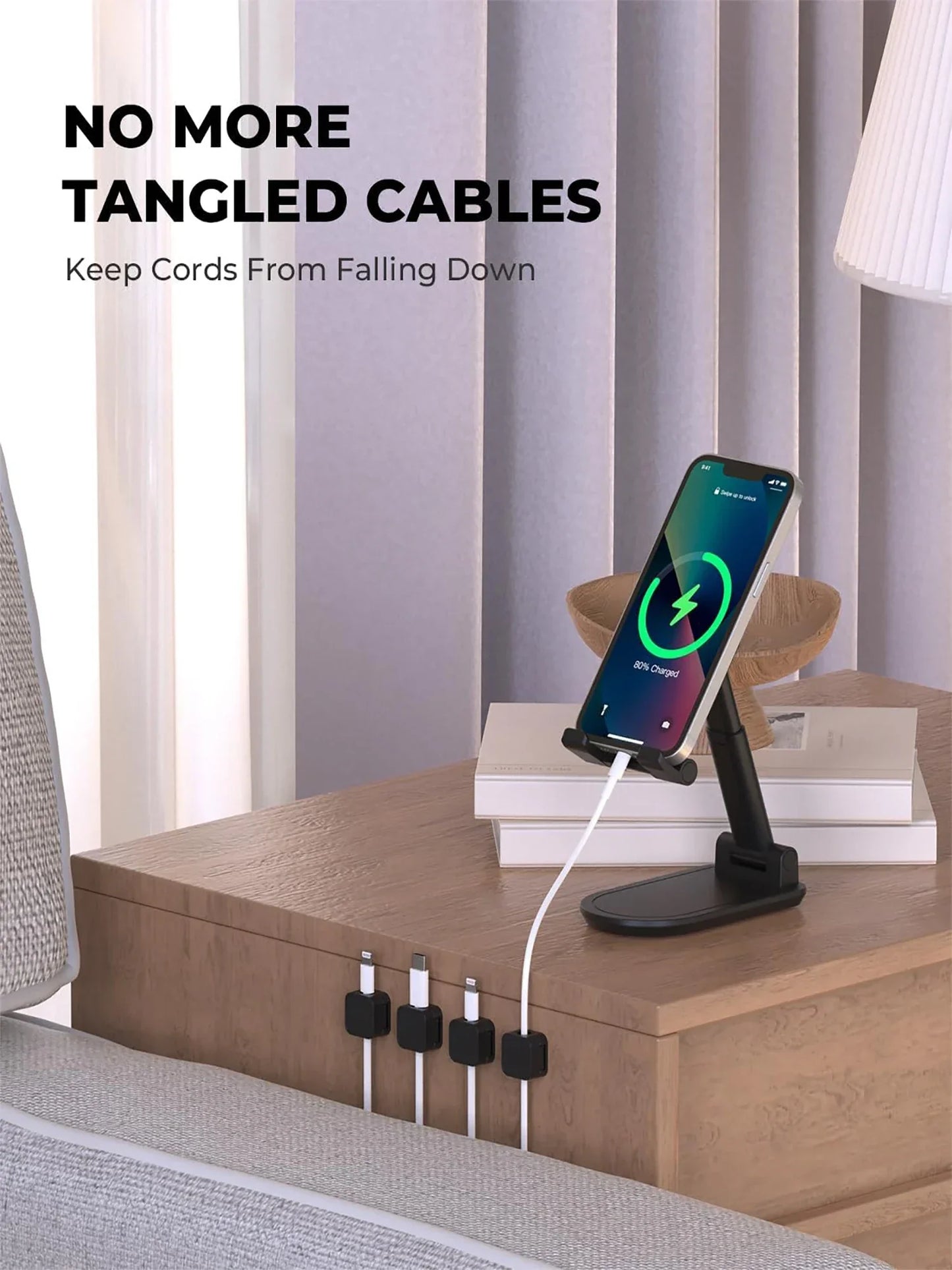 Clips de cable fuertes no magnéticos Soporte de cordón ajustable | Adhesivo debajo del escritorio Organizador de gestión para escritorio de pared de coche de oficina en casa
