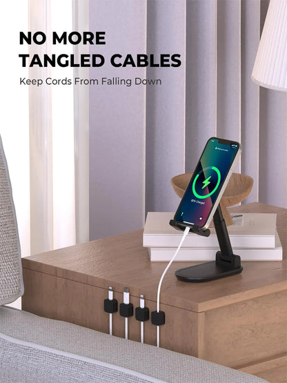 Clips de cable fuertes no magnéticos Soporte de cordón ajustable | Adhesivo debajo del escritorio Organizador de gestión para escritorio de pared de coche de oficina en casa