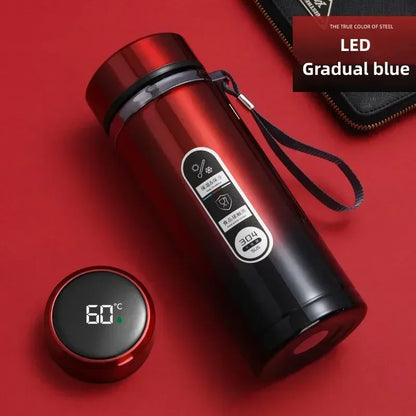 Botella de Agua para Té Thermos SUS304 500ML-1Litro Termo de Acero Inoxidable con Pantalla LED de Temperatura, Taza Portátil