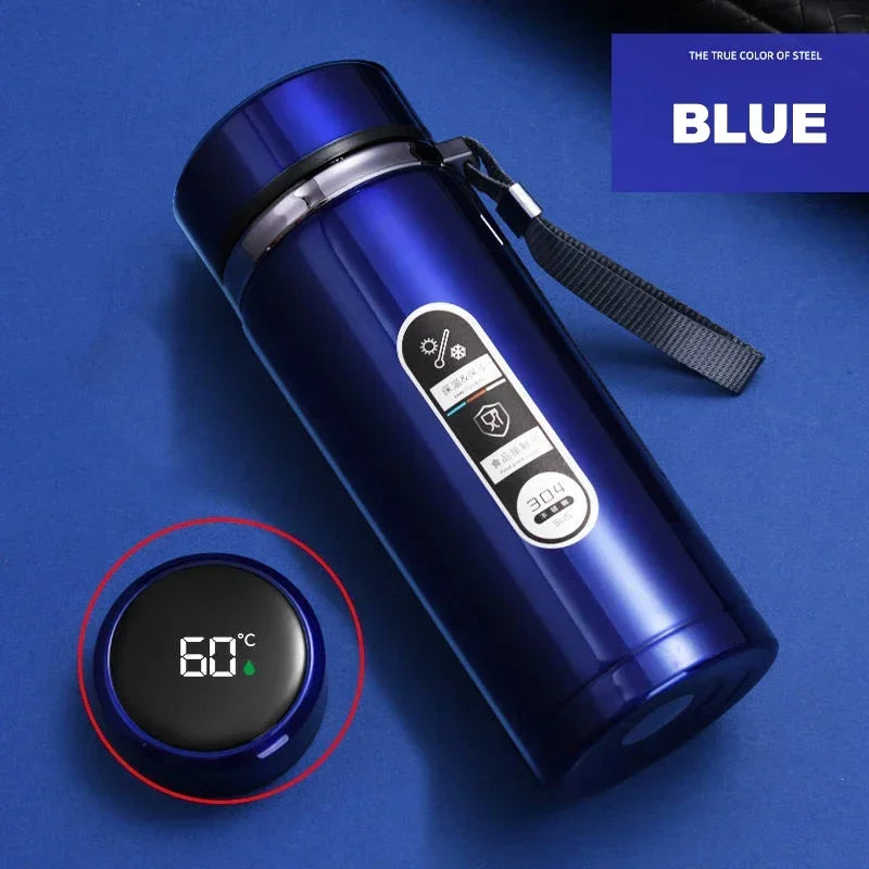 Botella de Agua para Té Thermos SUS304 500ML-1Litro Termo de Acero Inoxidable con Pantalla LED de Temperatura, Taza Portátil